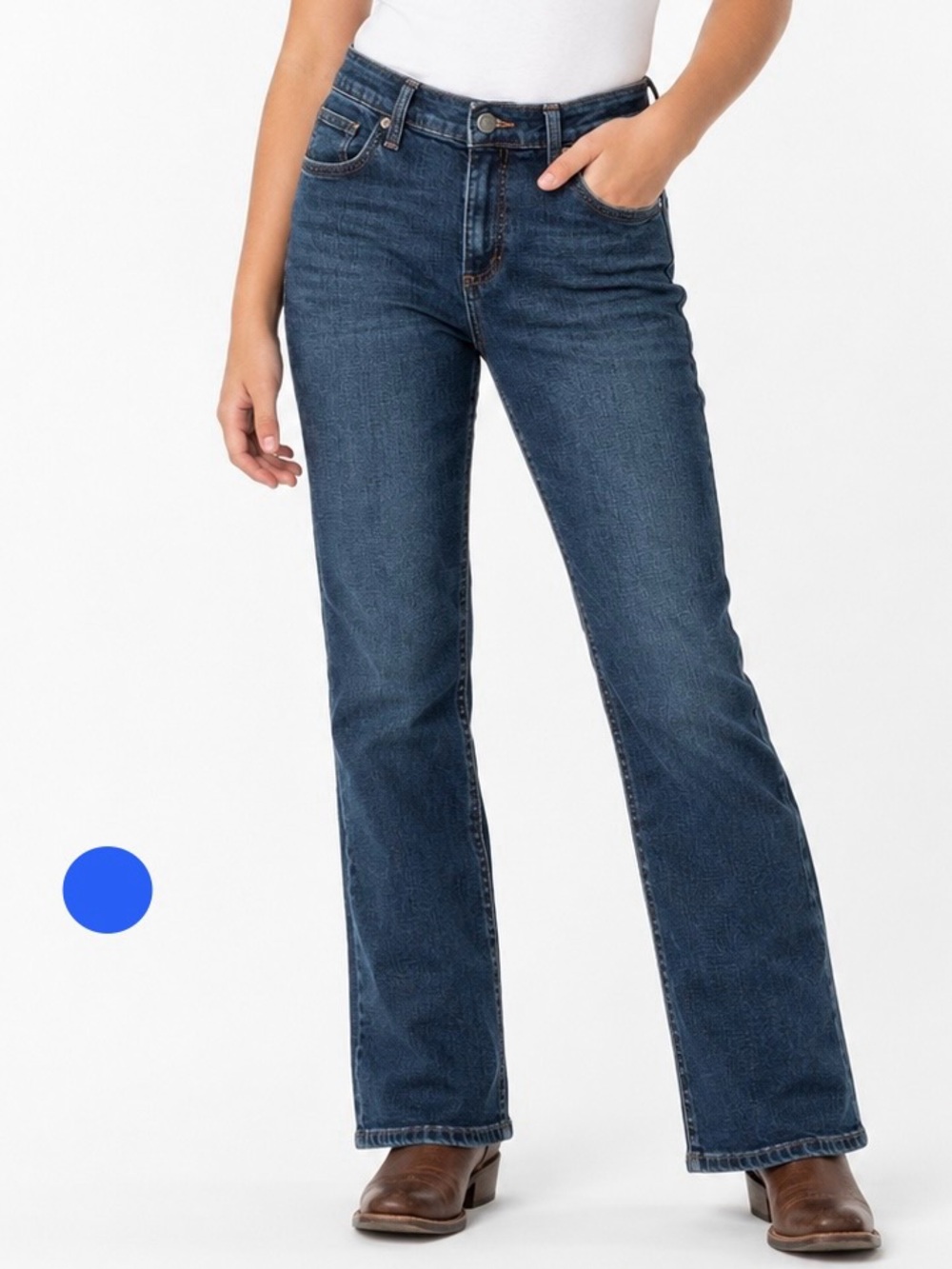 Wrangler 20X Women’s Straight Leg Stretch Jeans Size 16 Regular Dark Wash